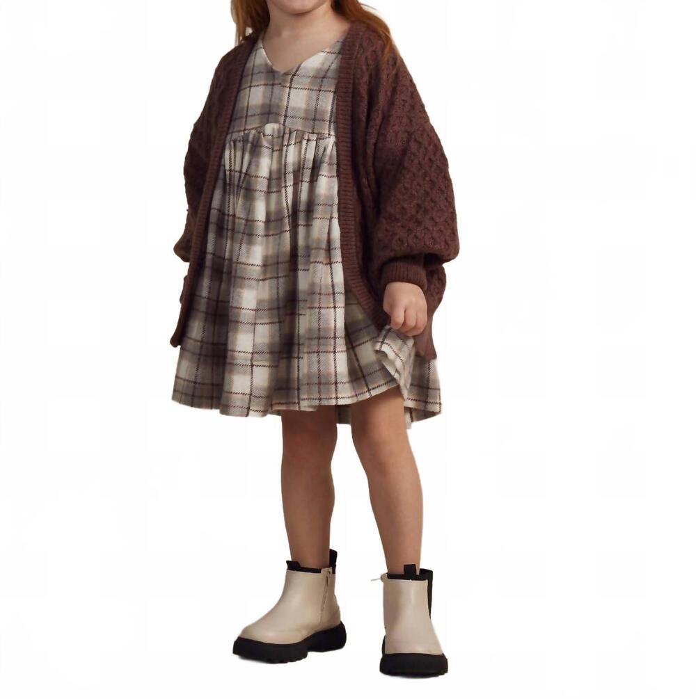NEW RYLEE + CRU kids gretel cardigan in plum